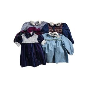 Vintage Girls Dress Wee Clancy Floral  Fruits  Print  3 T Long Sleeves Lot Of 5